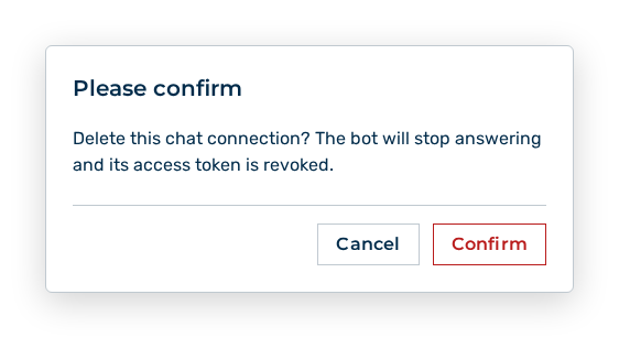 Query before the deletion of a chat connection