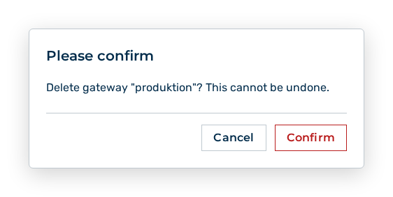 Query before the deletion of a gateway