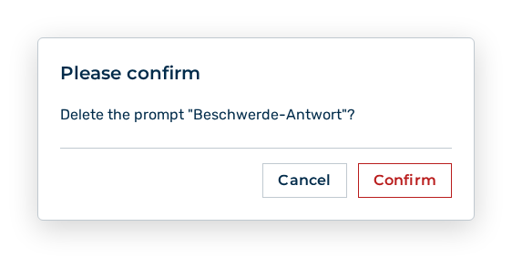 Query before the deletion of a prompt