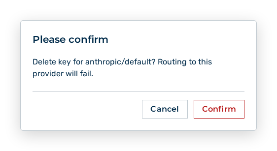 Query before the deletion of a provider key