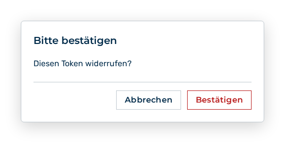 Rückfrage vor dem Widerrufen eines Tokens
