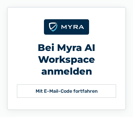 Anmeldung mit der Schaltfläche Mit E-Mail-Code fortfahren