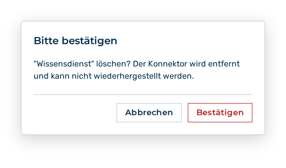 Rückfrage vor dem Löschen eines eigenen MCP-Konnektors
